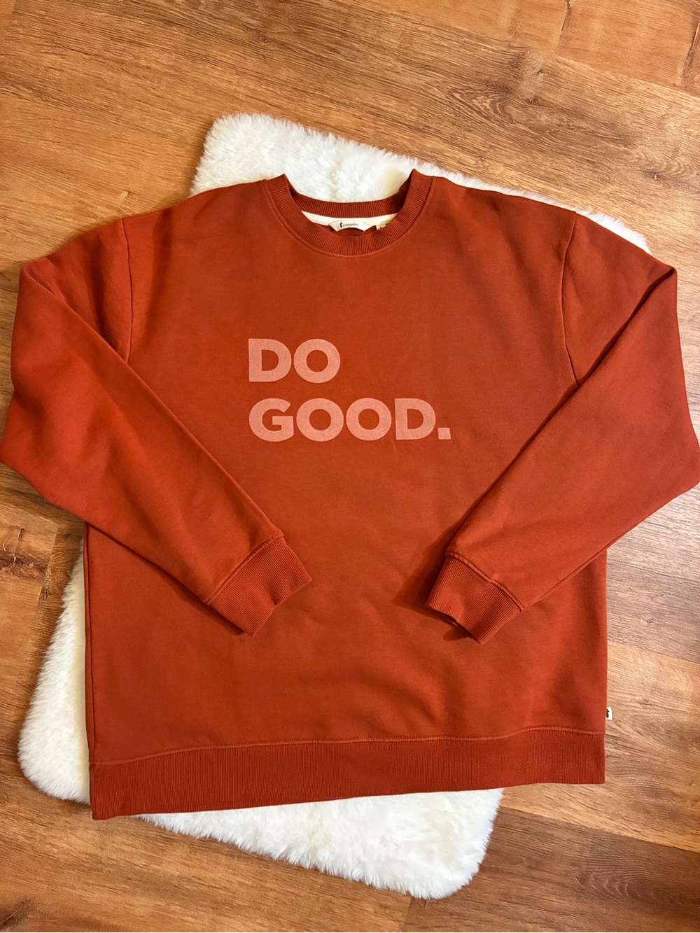 Cotopaxi Do Good Unisex Sweatshirt Orange Rust Pumpkin Pink Graphics Sz Large LN